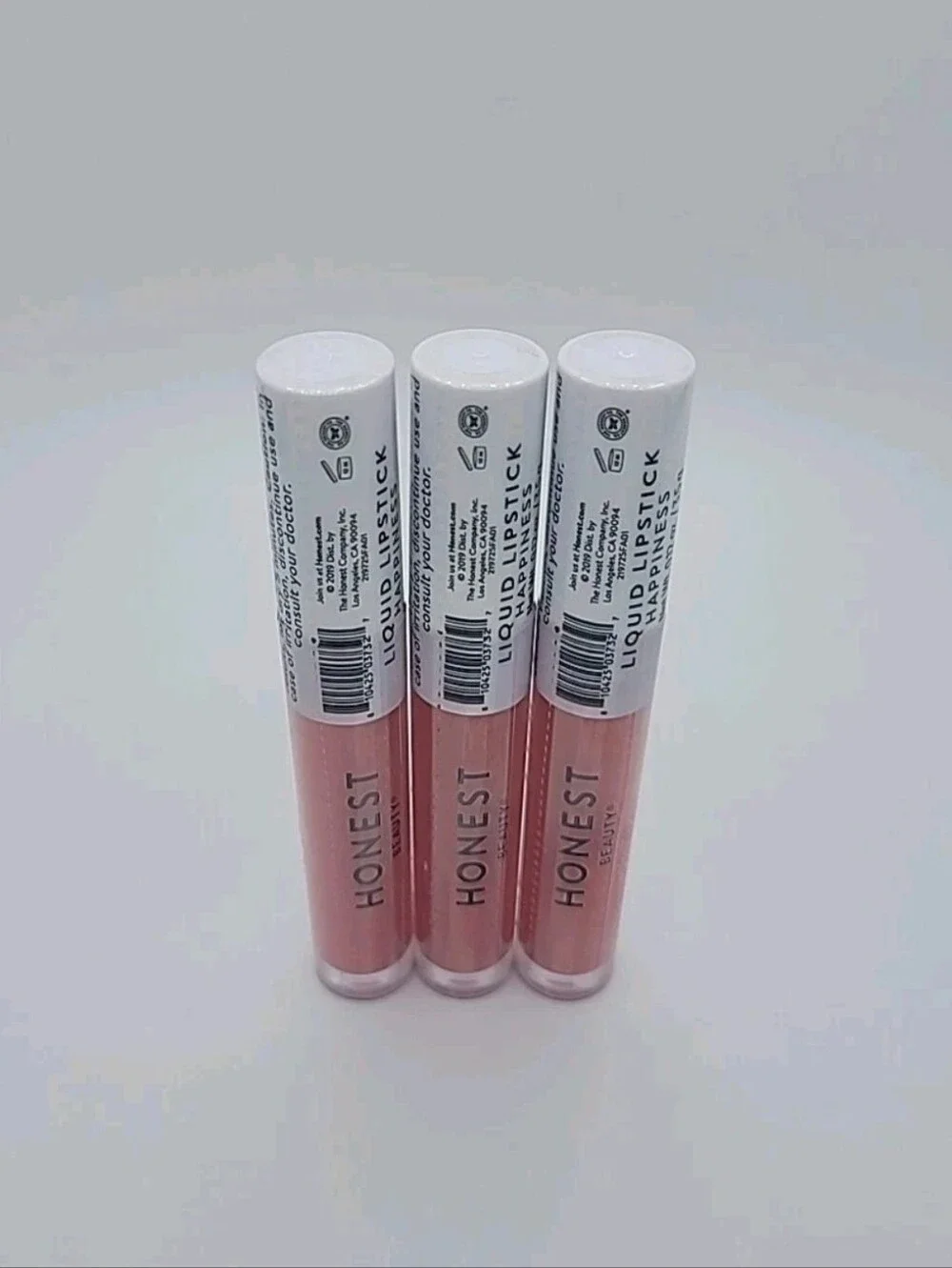NEW 3x Honest Beauty Hydrating Liquid Lipstick Happiness 0.12 oz Each SEALED
